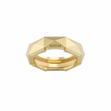 Gucci Link to Love Anillo Tachonado Oro Amarillo 18ct 6mm - Talla 6