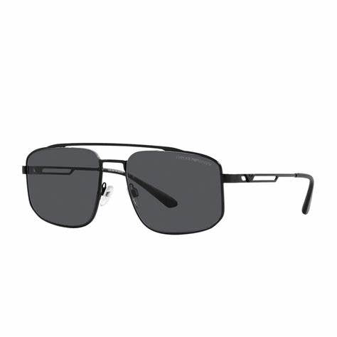 Emporio Armani EA 2139 300187 Herren-Sonnenbrille - mattschwarzer Rahmen, dunkelgraue Gläser