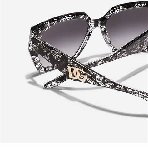DOLCE & GABBANADolce & Gabbana DG 4490 Sunglasses - Black Lace Pattern, 53mmEYEWEAREcecile
