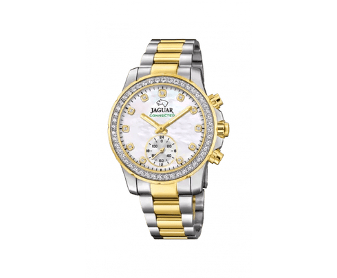 JAGUARJaguar Connected J982/1 Women's Hybrid Smartwatch – Two - Tone Stainless Steel with Mother - of - Pearl DialWATCHESEcecile