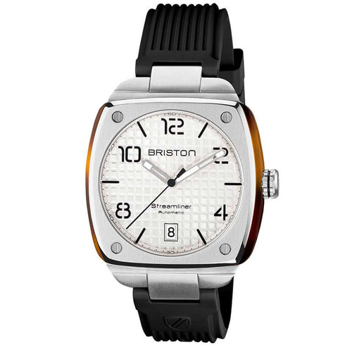 BRISTONBriston Streamliner Urban Automatic Watch 23640.S.T.2.RB - White Dial, Black Rubber StrapWATCHESEcecile