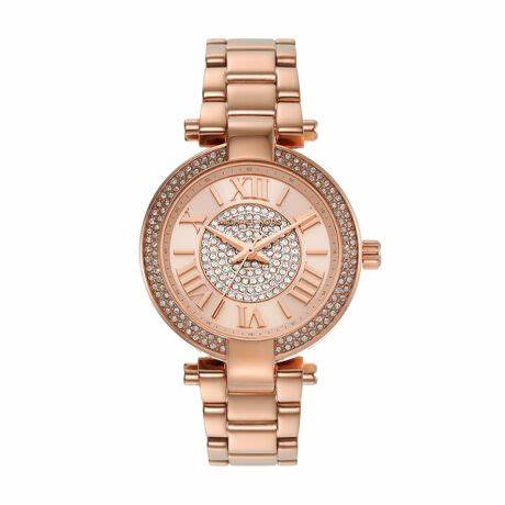 Michael Kors Laney MK4705 Women's Watch - Rose Gold-Tone, Crystal-Embellished Bezel