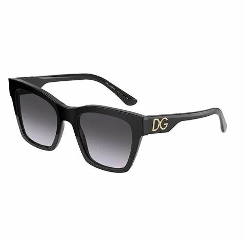 Dolce & Gabbana DG4384 501/8G Gafas de Sol Mujer - Montura Negra, Lentes Gris Gradiente