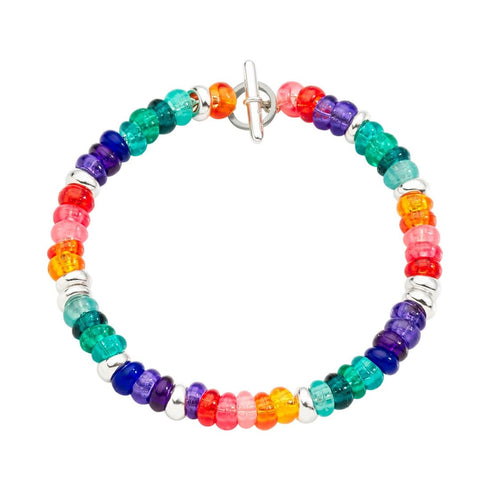 DODODoDo Rondelle Rainbow Bracelet DBC2004RONDERN0AGXXL – Silver & Recycled Plastic, XLJEWELRYEcecile