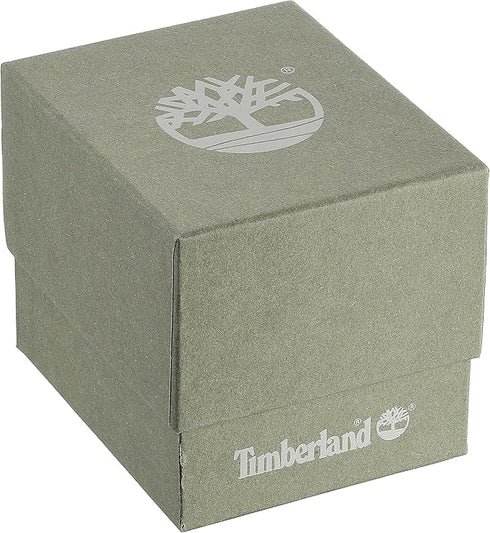 Timberland TBL14816JLB02 Henniker II Men's Watch – 46mm Black Stainless Steel Case, Brown Leather Strap, Dual Time, Day-Date, 5 ATM Water Resistance