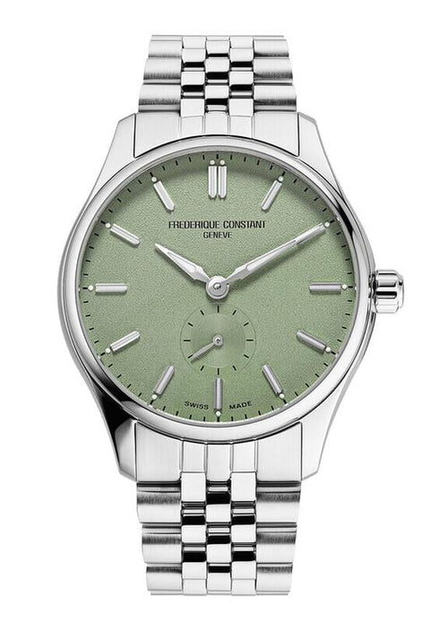 Frederique Constant FC-530GR3B6B Men's Watch - Green Dial, Stainless Steel Case, Stainless Steel Bracelet