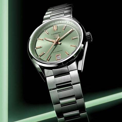 TAG Heuer Carrera Date WBN2312.BA0001 Women's Watch - Green Dial, Steel Bracelet