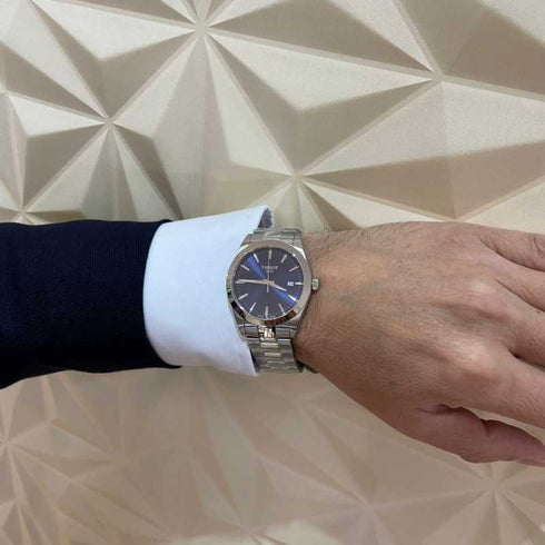 Tissot Gentleman T127.410.11.041.00 Reloj de cuarzo para hombre - 40mm Acero inoxidable, esfera azul