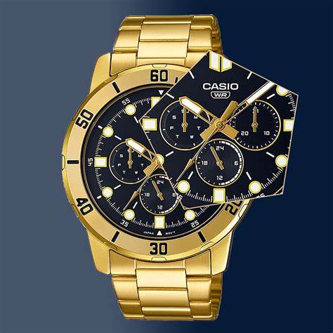 CASIO & VINTAGECasio MTP - VD300G - 1EUDF Men's Gold - Tone Analog Watch – Black DialWATCHESEcecile