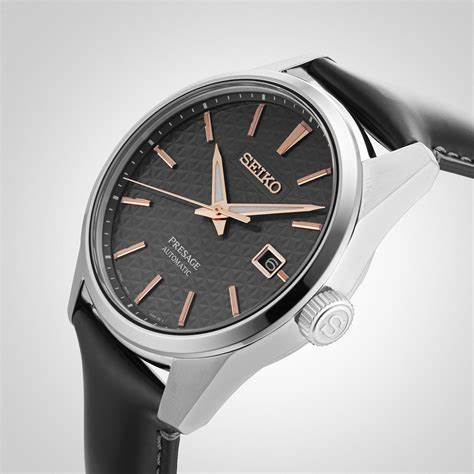 Seiko Presage SPB231J1 Reloj Automático Hombre - Caja 39.3mm Acero Inoxidable, Esfera Negra Texturada, Correa Piel
