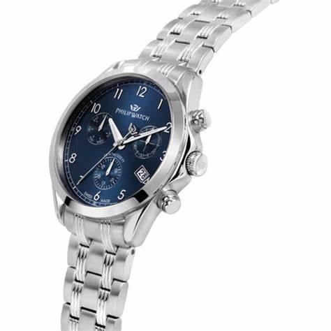 Philip Watch Blaze R8273665005 Orologio cronografo da uomo - Acciaio inossidabile, quadrante blu