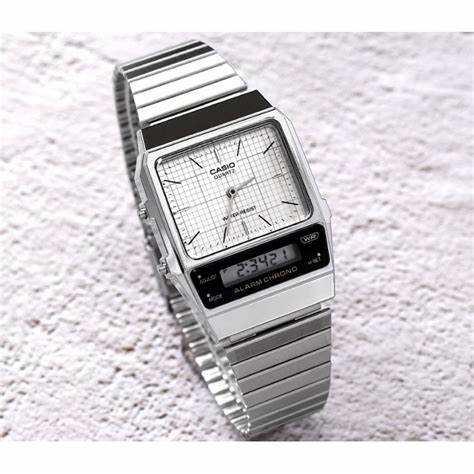 CASIO & VINTAGECasio AQ - 800E - 7AEF Men's Analog - Digital Watch - White Dial, Stainless Steel BraceletWATCHESEcecile