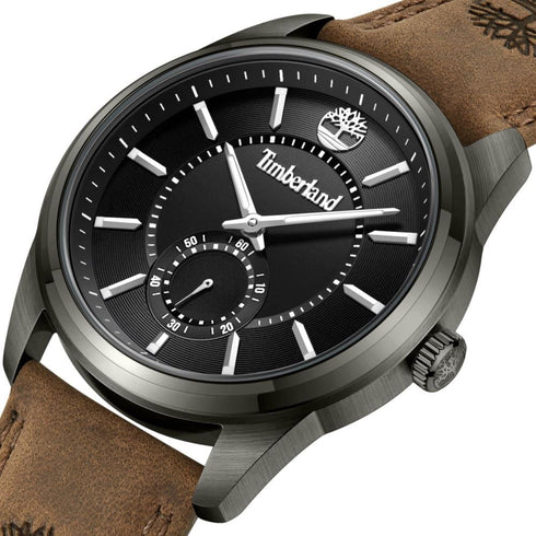 TIMBERLANDTimberland TDWGA0029703 Northbridge Men's Watch – 45mm Grey Stainless Steel Case, Brown Leather Strap, Black Dial, 5 ATM Water ResistanceWATCHESEcecile