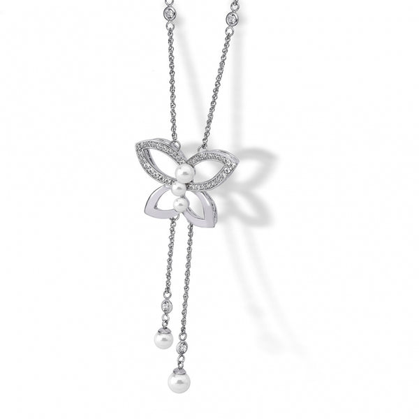 Collier Majorica Mariposa 16137.01.2.000.010.1 - Argent 925, perles blanches, zirconium