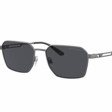 Lunettes de soleil Emporio Armani EA2140 300387 pour homme - monture en bronze mat, verres gris foncé, 57mm