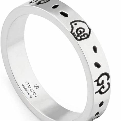 Gucci Ghost Anillo de Plata de Ley 6mm - Talla 6