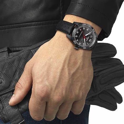 Tissot PRS 516 Powermatic 80 Reloj Hombre - Esfera Negra, Caja PVD Negro, Correa Piel Negra