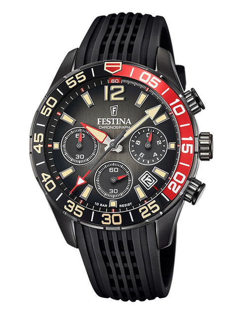FESTINAFestina F20518/3 Chrono Sport Men's Watch – Black/Red Bezel, 44mm, 10ATMWATCHESEcecile