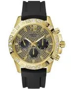 Guess Majestic GW0909G2 Men’s Gold-Tone Watch – Black Silicone, 48 mm