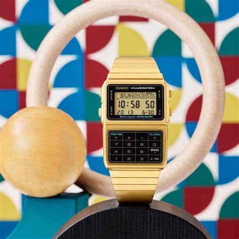 CASIO & VINTAGE: Casio DBC - 611G - 1DF Men's Digital Watch - Gold - Tone Calculator, Data Bank, Stainless Steel BandWATCHESEcecile