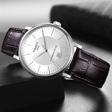 TISSOTTissot Carson Premium Powermatic 80 Men's Watch - Silver Dial, Brown Leather StrapWATCHESEcecile