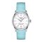 TISSOTTissot Chemin des Tourelles Powermatic 80 Women's Watch - 34mm Stainless Steel Case, White Dial, Light Blue Leather StrapWATCHESEcecile