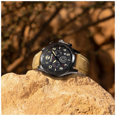 TIMBERLANDTimberland Ashmont TDWGF0009701 Men's Chronograph Watch – Black Dial, Brown LeatherWATCHESEcecile