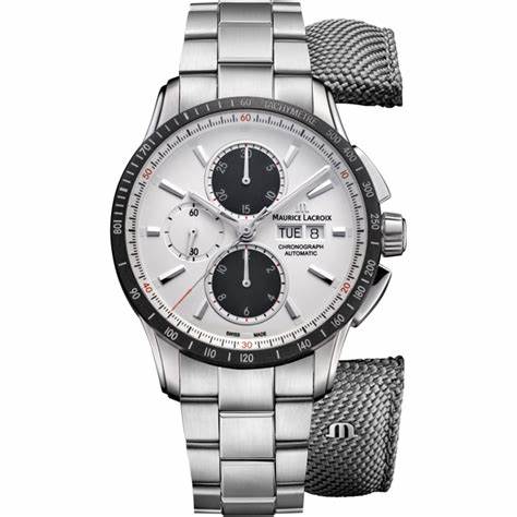 MAURICE LACROIXMaurice Lacroix Pontos S Chronograph PT6038 - SSL2H - 130 - A – Silver Dial, Stainless Steel BraceletWATCHESEcecile