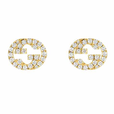 Gucci - Boucles d'oreilles en or jaune 18 ct avec diamants - YBD729408002