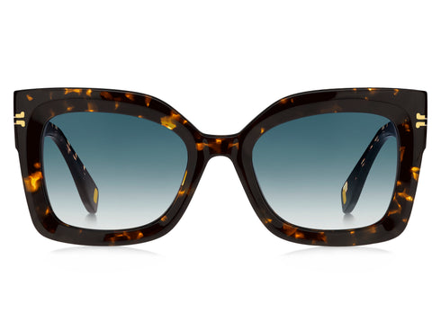 Lunettes de soleil Marc Jacobs MJ 1073/S 086/08 pour femme - monture havane, verres bleus dégradés