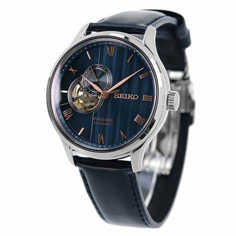 Seiko Presage SSA421J1 Reloj Automático Hombre - Esfera Azul, Correa de piel azul