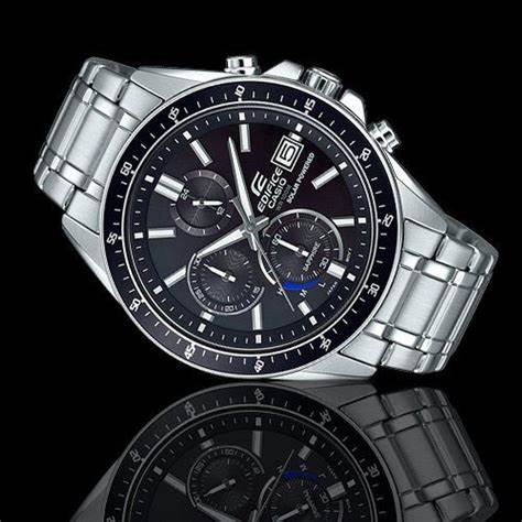 CASIO EDIFICECasio Edifice EFS - S510D - 1AVUEF Men's Solar Chronograph Watch - Black Dial, Stainless Steel BandWATCHESEcecile
