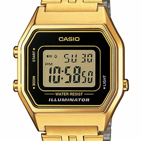CASIO & VINTAGECasio LA680WEGA - 1ER Women's Digital Watch - Gold - Tone, Black DialWATCHESEcecile