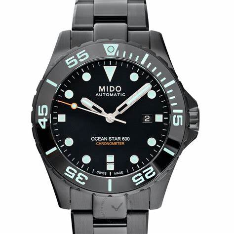 Mido Montre Homme Ocean Star 600 Chronometer M026.608.33.051.00 Automatique - Cadran noir, bracelet en acier inoxydable revêtu de DLC noir