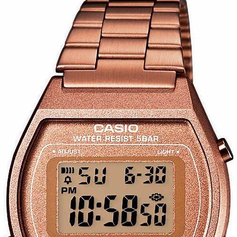CASIO & VINTAGECasio B640WC - 5AEF Unisex Digital Watch - Rose Gold Stainless Steel BandWATCHESEcecile