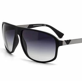 Emporio Armani EA4029 5063/8G Men's Sunglasses - Black Rubber Frame, Grey Gradient Lenses, 64mm