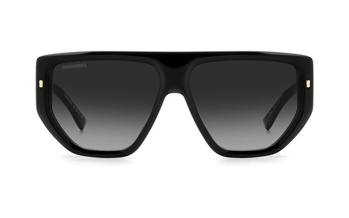 Dsquared2 D2 0088/S Men's Sunglasses – Black Gold Frame, Grey Gradient Lenses