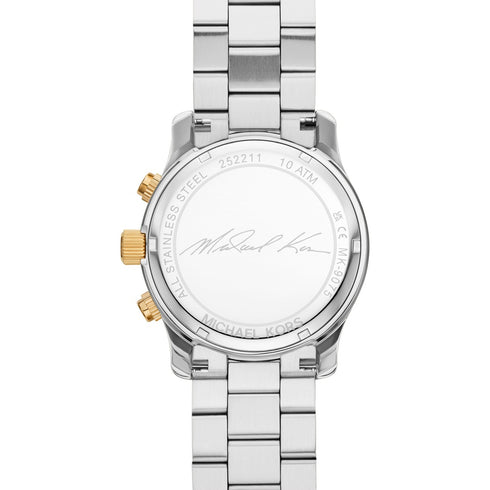 Michael Kors Runway MK9075 Herrenuhr - zweifarbiger Edelstahl, goldenes Zifferblatt