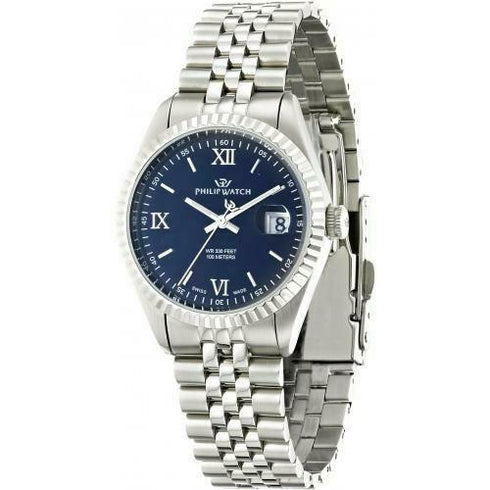 Philip Watch Caribe R8253597062 Orologio da uomo - Bracciale in acciaio, quadrante blu