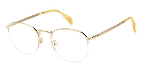 DAVID BECKHAMDavid Beckham DB 1087 3CE Eyeglasses – Gold Striped Brown, Oval Semi - Rimless, 50mmEYEWEAREcecile