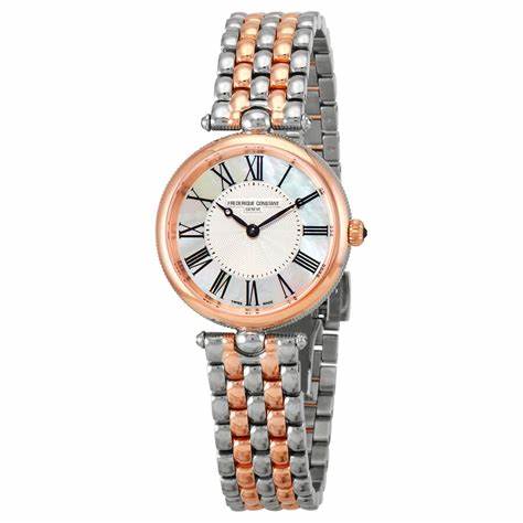 FREDERIQUE CONSTANTFrederique Constant Classics Art Deco Round FC - 200MPW2AR2B – Two - Tone Bracelet, Mother - of - Pearl DialWATCHESEcecile