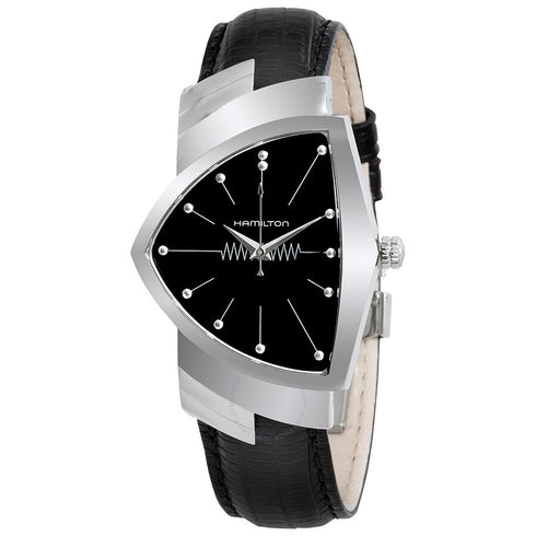 Hamilton Ventura Quartz H24411732 - Acero inoxidable, esfera negra, 32mm x 50mm
