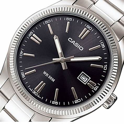 CASIO & VINTAGECasio MTP - 1302PD - 1A1VEF Men's Analog Watch - Black Dial, Stainless Steel BandWATCHESEcecile