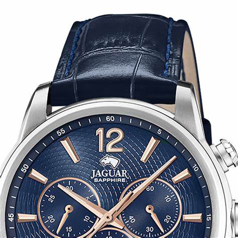 JAGUARaguar J968/2 Men's Chronograph Watch - Blue Dial, Blue Leather StrapWATCHESEcecile