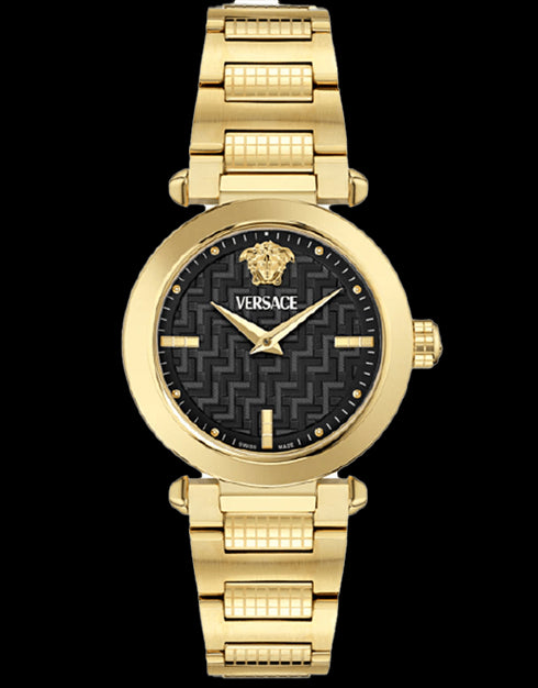 VERSACEVersace VE5B00625 Greek Women's Watch – Gold PVD, Black Dial, 35mmWATCHESEcecile