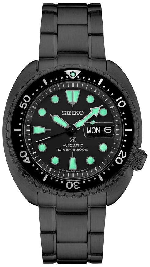 Seiko Prospex SRPK43K1 Reloj de buceo automático para hombre - Esfera negra, brazalete de acero inoxidable negro