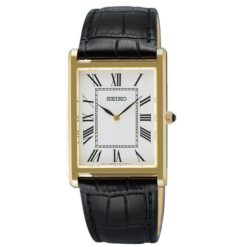 Seiko Classic SWR104P1 Men’s Quartz – White Dial, Rectangular Steel Case