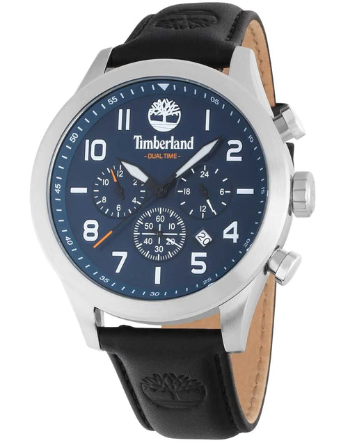 TIMBERLANDTimberland Ashmont TDWGF0009702 Men's 46mm Blue Dial Chronograph Watch – Black Leather StrapWATCHESEcecile