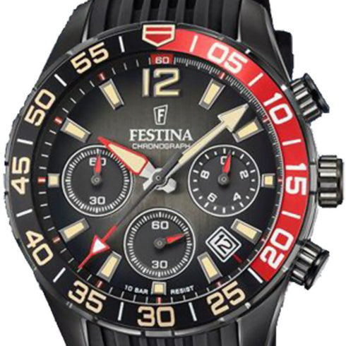 FESTINAFestina F20518/3 Chrono Sport Men's Watch – Black/Red Bezel, 44mm, 10ATMWATCHESEcecile