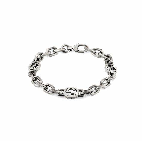 Gucci - Bracelet de chaîne en argent sterling avec G imbriqués - Taille 18cm